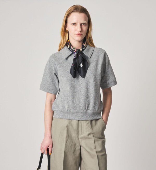 STEVEN ALAN「＜Steven Alan＞ブークレ ダンボール ワンボタン ハーフスリーブ プルオーバー」|Tシャツ・カットソー|MD.GRAY