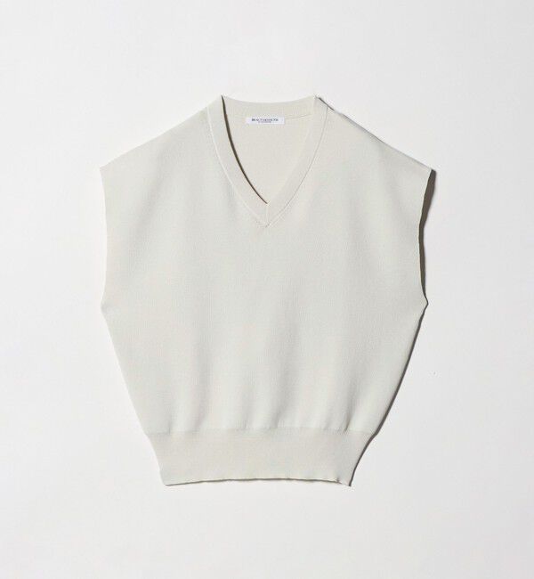 BEAUTY&YOUTH UNITED ARROWS「フルニードル フレンチスリーブ ニットプルオーバー ウォッシャブル」|ニット・セーター|OFF WHITE