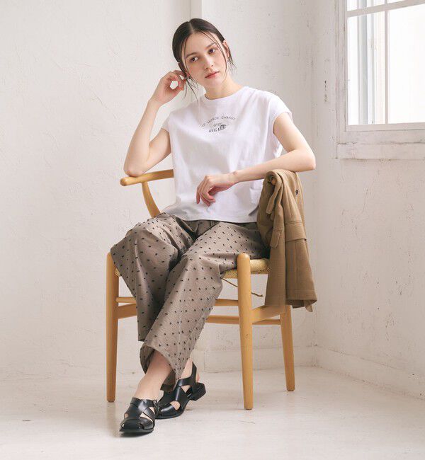 BEAUTY&YOUTH UNITED ARROWS「コットン ロゴプリント フレンチスリーブ Tシャツ」|Tシャツ・カットソー|