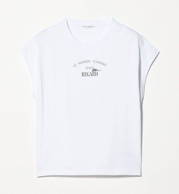 BEAUTY&YOUTH UNITED ARROWS「コットン ロゴプリント フレンチスリーブ Tシャツ」|Tシャツ・カットソー|