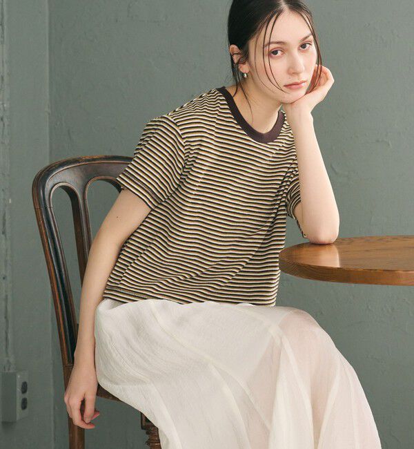 BEAUTY&YOUTH UNITED ARROWS「コットン パイルボーダー ショートスリーブ Tシャツ」|Tシャツ・カットソー|