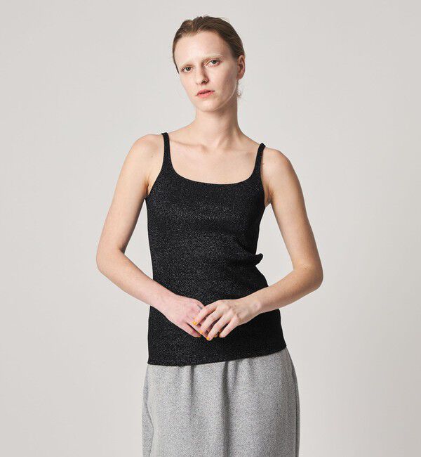 STEVEN ALAN「＜Steven Alan＞ラメ テレコ キャミタンクトップ」|Tシャツ・カットソー|BLACK