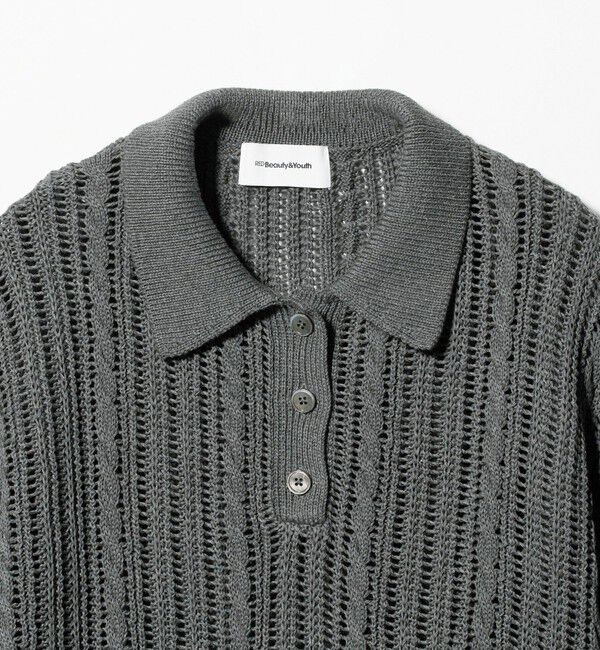 BEAUTY&YOUTH UNITED ARROWS「コットンメッシュ ケーブル ポロシャツ」|ニット・セーター|