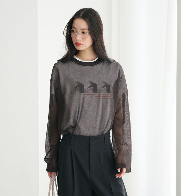 BEAUTY&YOUTH UNITED ARROWS「レーヨンナイロン ライン シアーニット プルオーバー ウォッシャブル」|ニット・セーター|