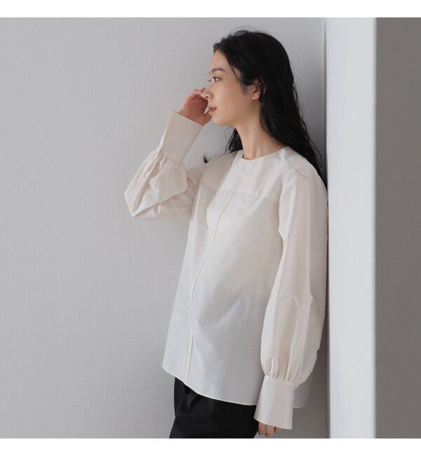 Demi-Luxe BEAMS 「AK+1 / シルクコットン ブラウス」|シャツ・ブラウス|
