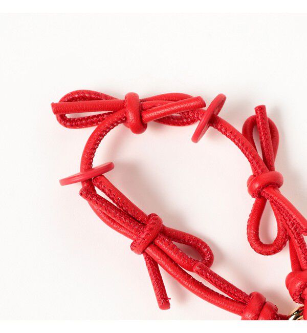 Ray BEAMS 「【WEB限定】Hashibami / レザー リボン スマホハンドストラップ」|チャーム・キーホルダー|