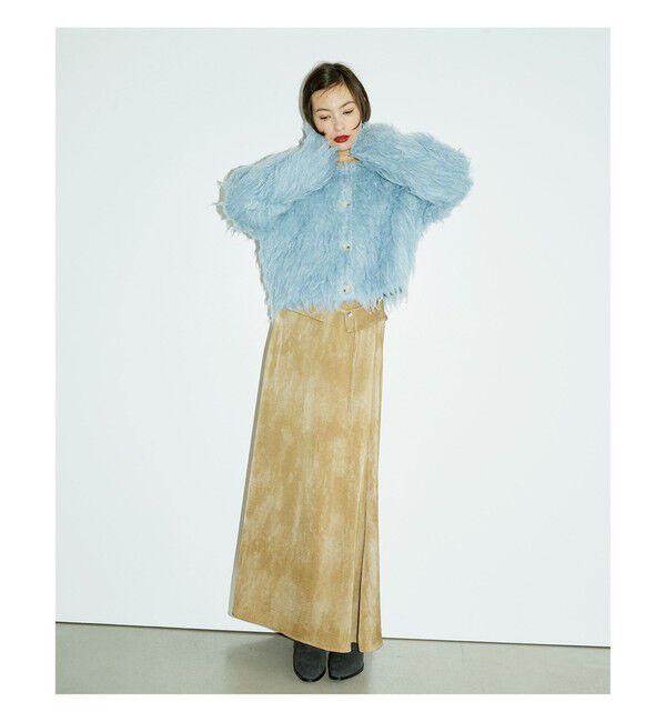 Ray BEAMS 「RBS / サテン プリント ベルベット スカート」|スカート|BEIGE