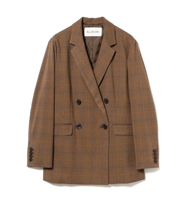 Ray BEAMS 「チェック 4ボタン W ジャケット」|テーラードジャケット|