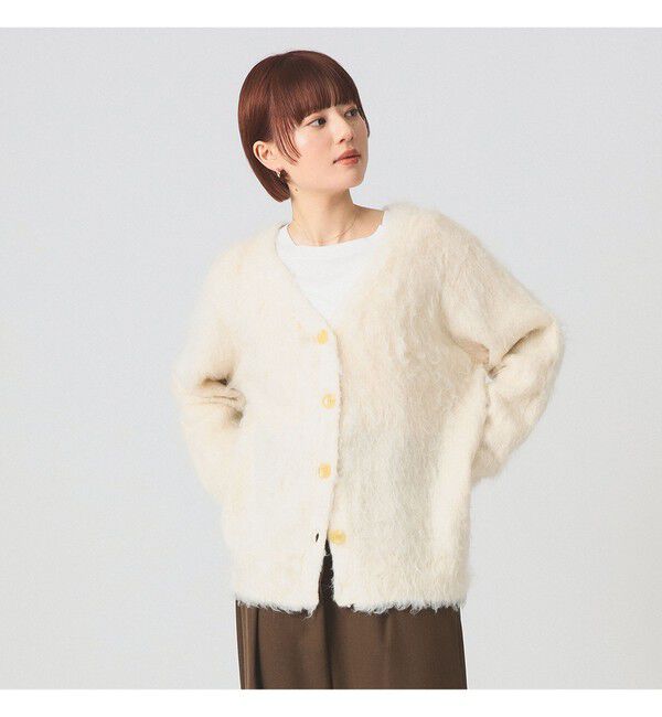 Ray BEAMS 「ヘアリー シャギー Vネック カーディガン」|カーディガン|