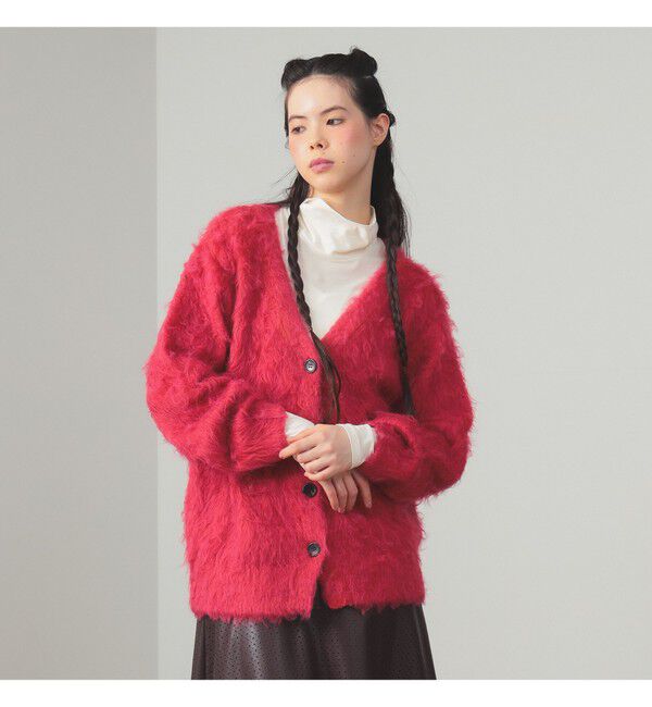 Ray BEAMS 「ヘアリー シャギー Vネック カーディガン」|カーディガン|