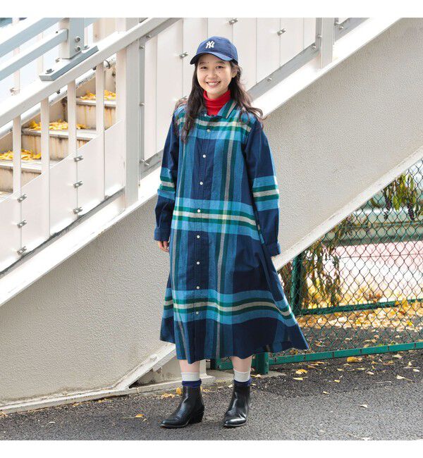 BEAMSBOY「ビッグ タータン ワンピース」|ワンピース|
