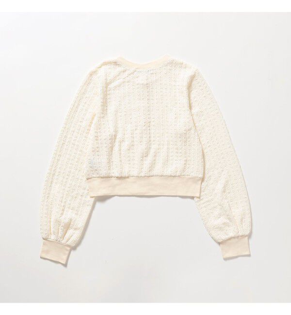 Ray BEAMS 「レース ジャカード クルーネック カーディガン」|Tシャツ・カットソー|