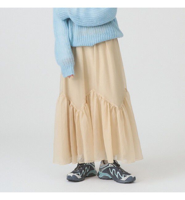 Ray BEAMS 「シアー ティアード スカート」|スカート|BEIGE