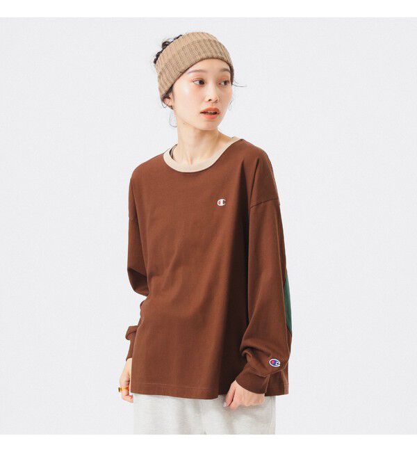 BEAMSBOY「【別注】Champion / エルボーパッチ Tシャツ」|Tシャツ・カットソー|