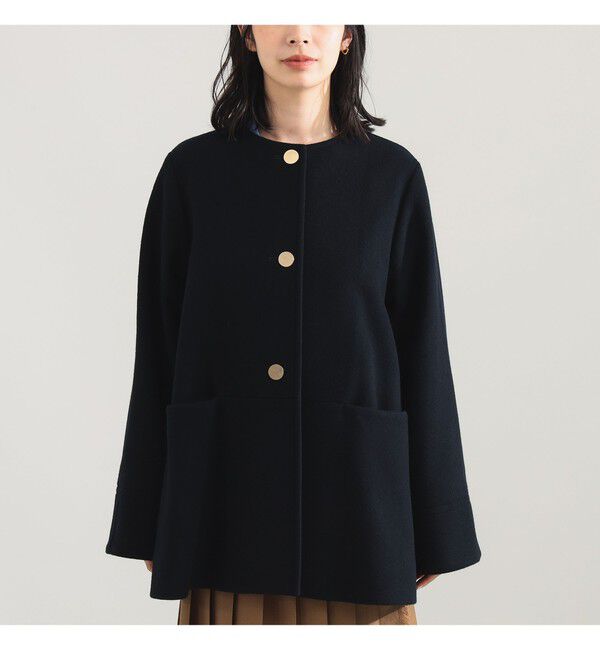 Demi-Luxe BEAMS 「ソフトメルトン ノーカラーコート」|ダッフルコート|