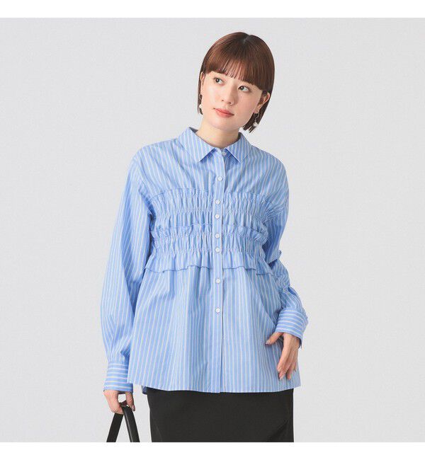 Ray BEAMS 「ビスチェ シャーリング シャツ」|シャツ・ブラウス|BLUE_STRIPE