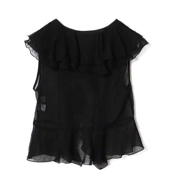 Ray BEAMS 「ラッフルカラー ノースリーブ ブラウス」|シャツ・ブラウス|