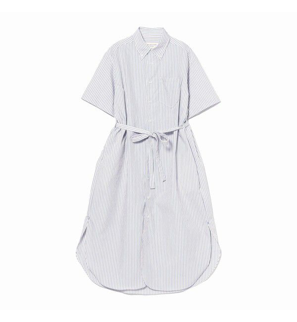 BEAMSBOY「クリンクル ストライプ ショートスリーブ ワンピース」|ワンピース|