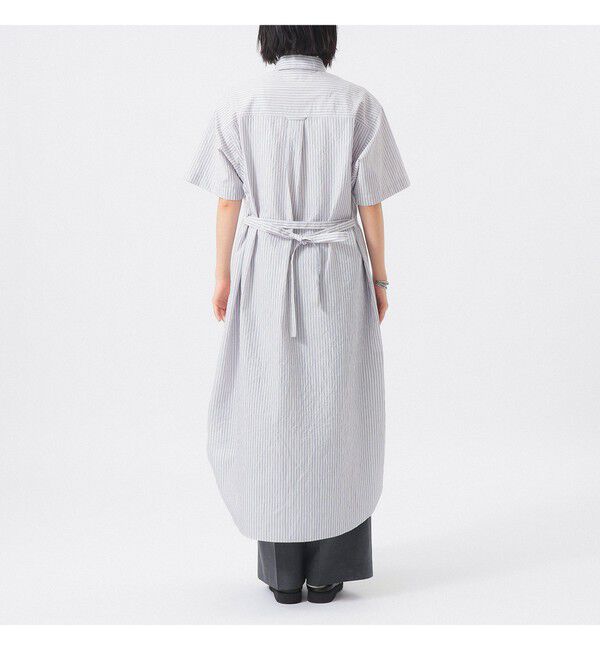 BEAMSBOY「クリンクル ストライプ ショートスリーブ ワンピース」|ワンピース|