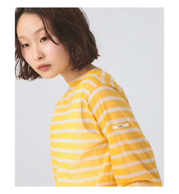 Ray BEAMS 「ORCIVAL / シースルー ボーダー ロングスリーブ カットソー」|Tシャツ・カットソー|