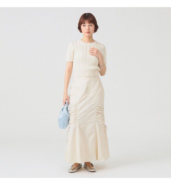 Ray BEAMS 「ケーブル ハーフスリーブ クルーネック」|ニット・セーター|