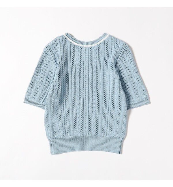 Ray BEAMS 「ケーブル ハーフスリーブ クルーネック」|ニット・セーター|