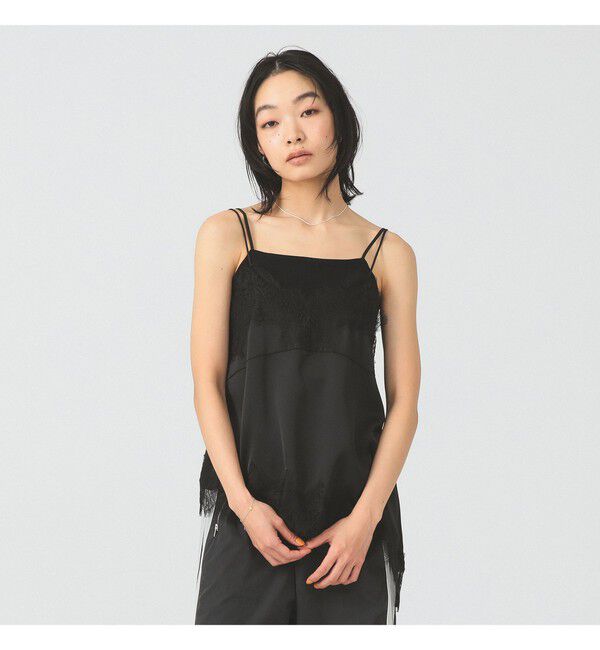 Ray BEAMS 「レース トリム サテン キャミソール」|シャツ・ブラウス|
