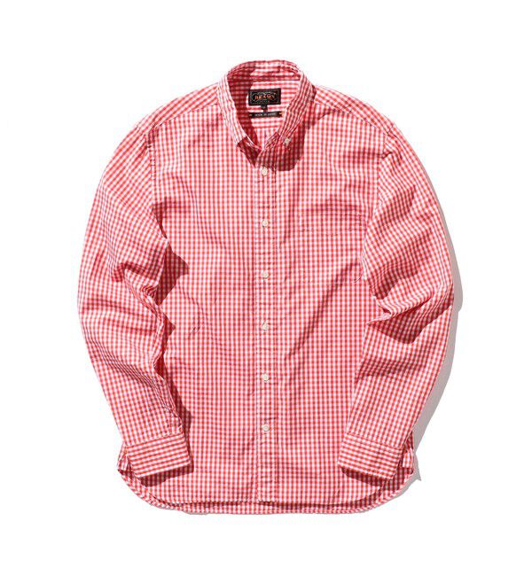 BEAMS PLUS「BEAMS PLUS / ブロード ギンガムチェック ボタンダウンシャツ」|シャツ・ブラウス|RED