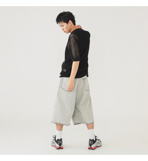 BEAMS「5ポケット クウォーターレングス ワイドデニム」|デニム|