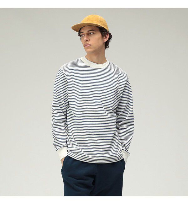 BEAMS PLUS「インレイ ストライプ ポケット Tシャツ」|Tシャツ・カットソー|