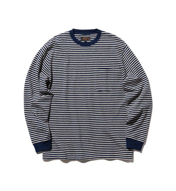 BEAMS PLUS「インレイ ストライプ ポケット Tシャツ」|Tシャツ・カットソー|NAVY