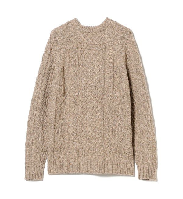 BEAMS「5ゲージ ラムウール クルーネック ケーブルニット」|ニット・セーター|