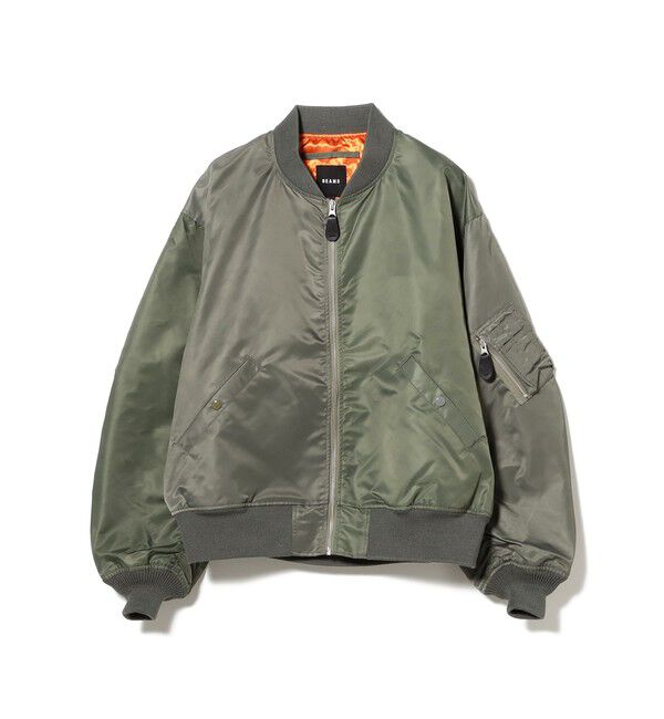 BEAMS「【ワイドフィット】クレイジー MA-1」|ブルゾン・スタジャン|OLIVE