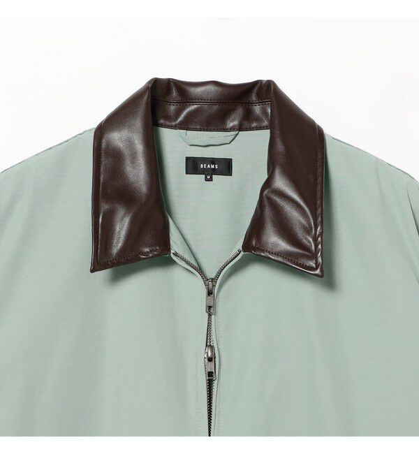 BEAMS「シンセティックレザーカラー ジャケット」|ブルゾン・スタジャン|