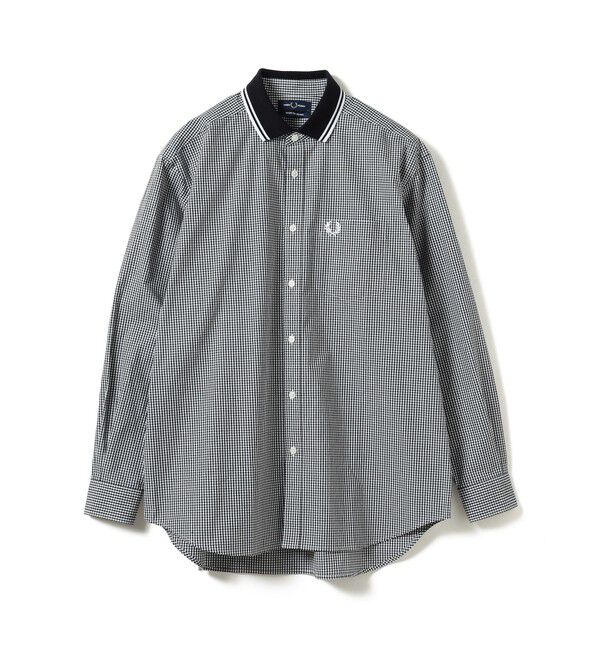 BEAMS「【別注】FRED PERRY / リブカラー シャツ」|シャツ・ブラウス|BLACK/WHITE