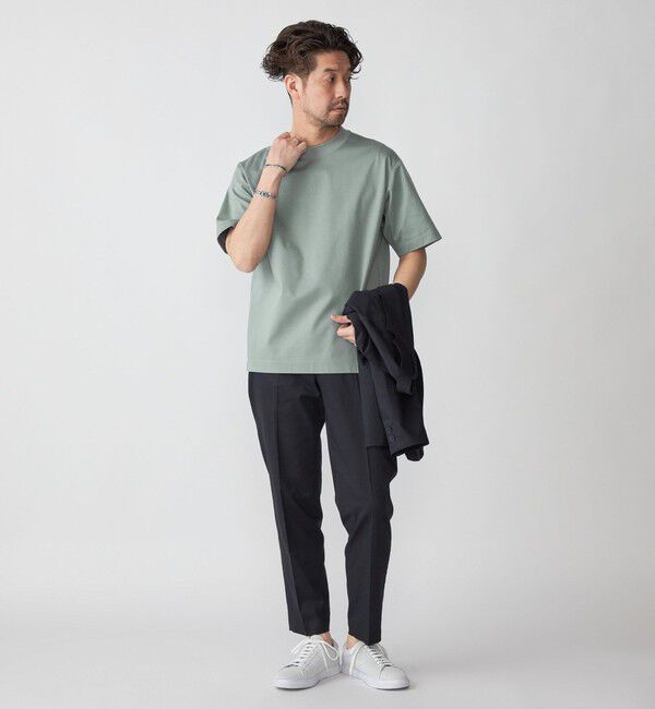 SHIPS「SHIPS: クルーネック ハイゲージ ダンボールニットTシャツ ライト」|Tシャツ・カットソー|