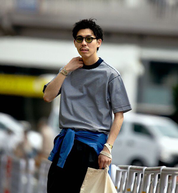 SHIPS「SHIPS: クルーネック ハイゲージ ダンボールニットTシャツ ライト」|Tシャツ・カットソー|