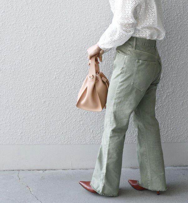 SHIPS any「SHIPS any:〈ウォッシャブル〉オーガニック ツイル フレア パンツ」|デニム|