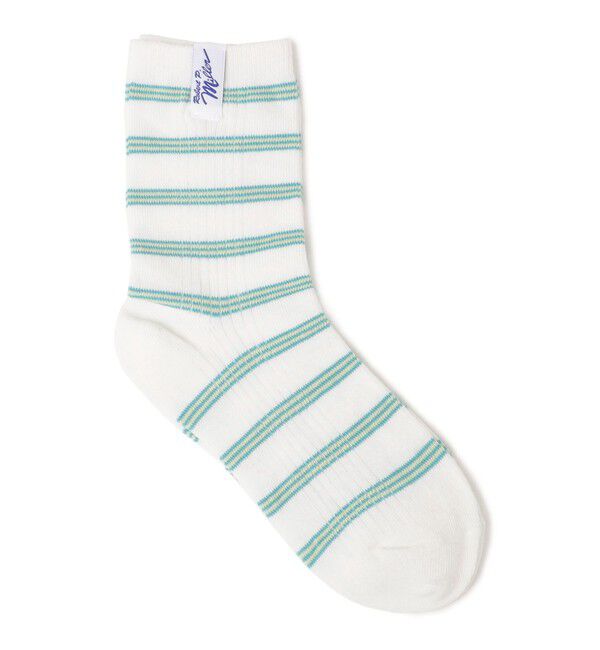 SHIPS any「Robert P.Miller: ボーダー リブ ソックス」|ソックス|ライトブルー