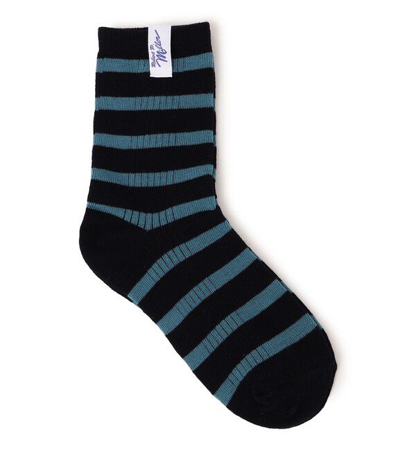 SHIPS any「Robert P.Miller: ボーダー リブ ソックス」|ソックス|ネイビー