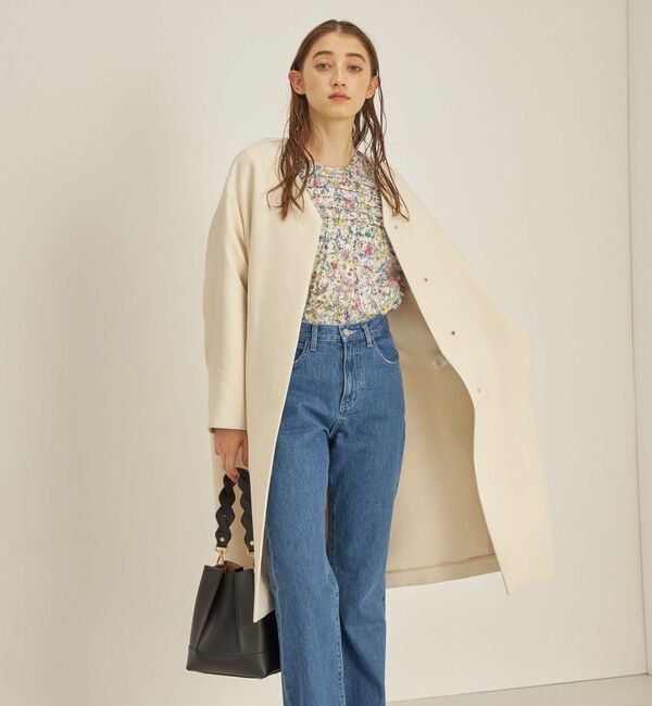 SHIPS for women「トリプルクロス ノーカラー コート◇」|ノーカラーコート|