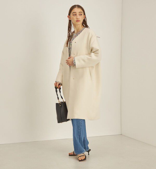 SHIPS for women「トリプルクロス ノーカラー コート◇」|ノーカラーコート|