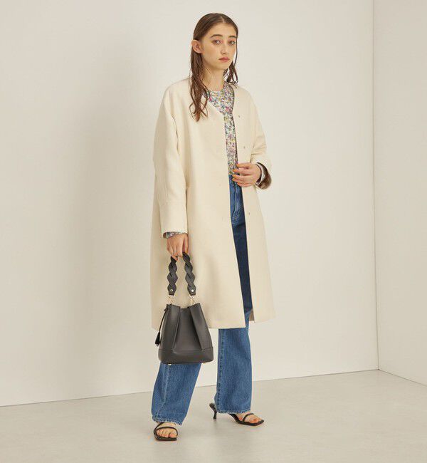 SHIPS for women「トリプルクロス ノーカラー コート◇」|ノーカラーコート|
