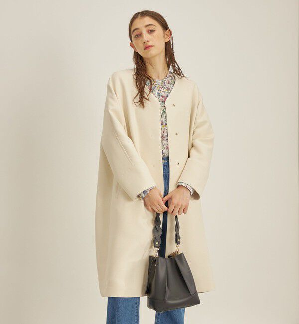 SHIPS for women「トリプルクロス ノーカラー コート◇」|ノーカラーコート|