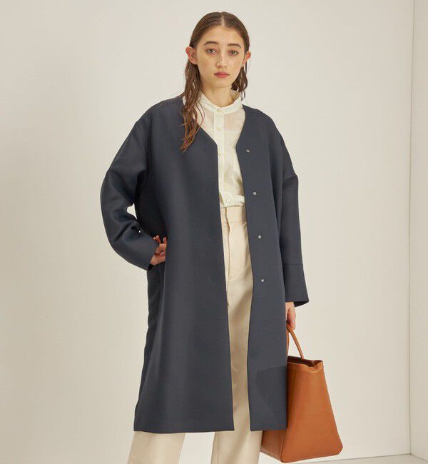 SHIPS for women「トリプルクロス ノーカラー コート◇」|ノーカラーコート|