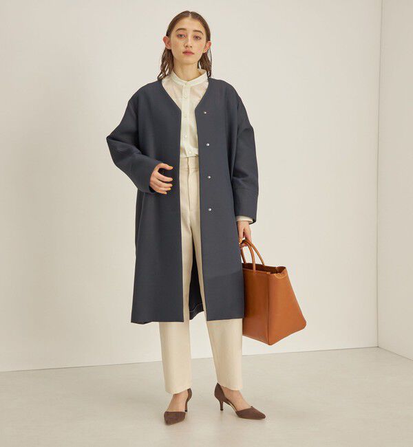 SHIPS for women「トリプルクロス ノーカラー コート◇」|ノーカラーコート|
