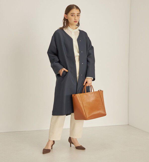 SHIPS for women「トリプルクロス ノーカラー コート◇」|ノーカラーコート|