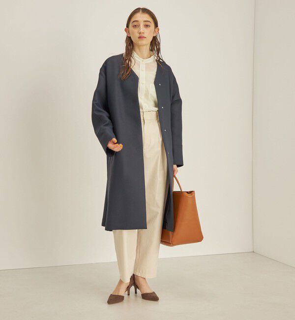 SHIPS for women「トリプルクロス ノーカラー コート◇」|ノーカラーコート|
