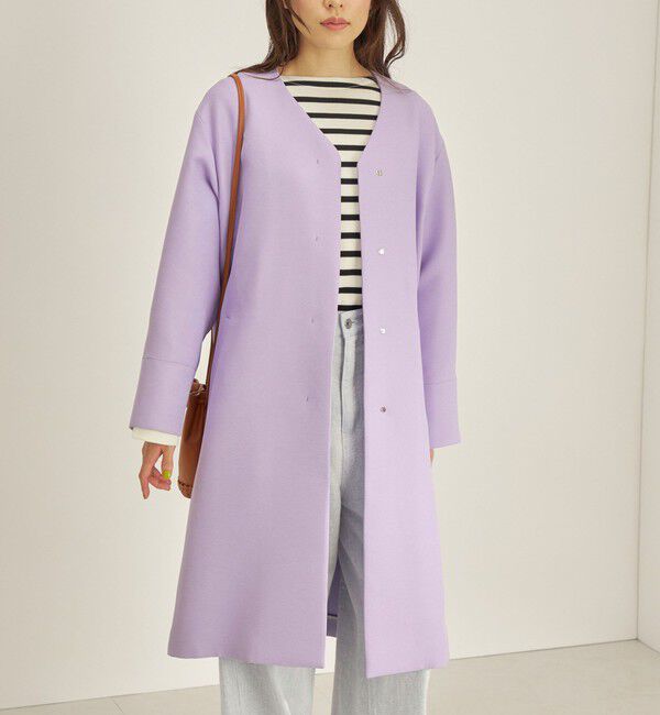 SHIPS for women「トリプルクロス ノーカラー コート◇」|ノーカラーコート|