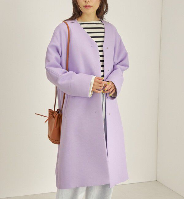 SHIPS for women「トリプルクロス ノーカラー コート◇」|ノーカラーコート|